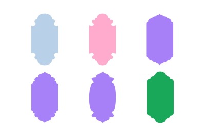 Islamisk vertikal ramdesign Glyph Set 6 - 6