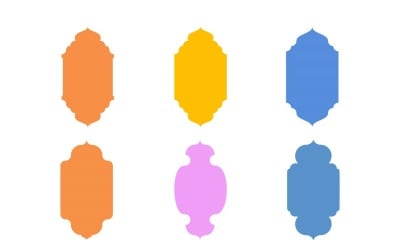Islamisk vertikal ramdesign Glyph Set 6 - 7