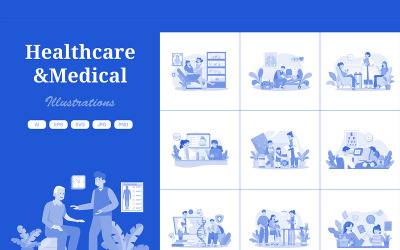 M716_ Pacchetto illustrazioni mediche e sanitarie