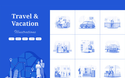 M719_ Travel &amp;amp; Vacation Illustration Pack 1
