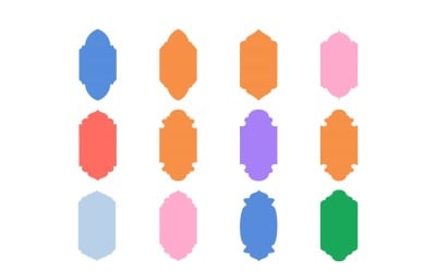 Islamic Vertical Frame Design Glyph Set 12 - 13