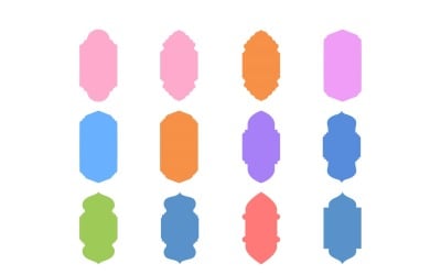 Islamic Vertical Frame Design Glyph Set 12 - 9