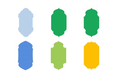 Islamisk vertikal ramdesign Glyph Set 6 - 15