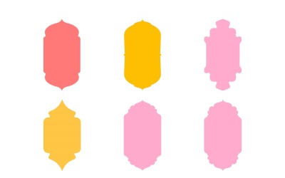 Islamisk vertikal ramdesign Glyph Set 6 - 18