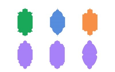 Islamisk vertikal ramdesign Glyph Set 6 - 19