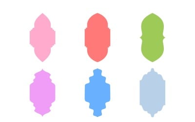 Islamisk vertikal ramdesign Glyph Set 6 - 24