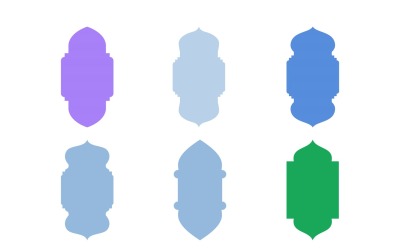 Islamisk vertikal ramdesign Glyph Set 6 - 25