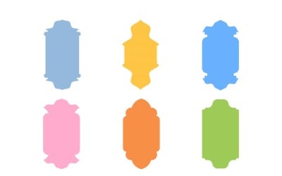 Islamisk vertikal ramdesign Glyph Set 6 - 28