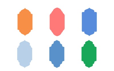 Conjunto de glifos de diseño de marco vertical islámico 6 - 30