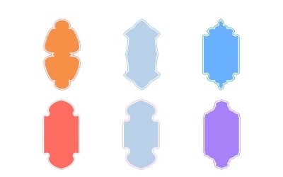 Islamic Vertical Frame Design Glyph with outline Set 6 - 12