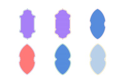 Islamic Vertical Frame Design Glyph with outline Set 6 - 19