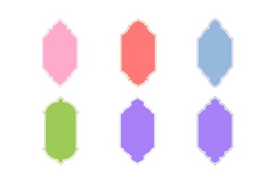 Islamic Vertical Frame Design Glyph with outline Set 6 - 5