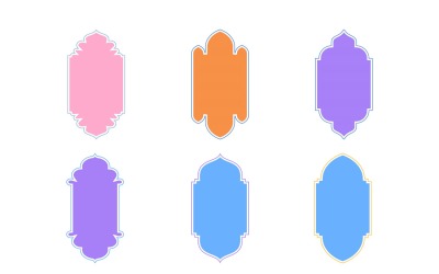 Islamic Vertical Frame Design Glyph with outline Set 6 - 6