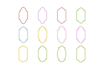 Conjunto de linhas em negrito com design de moldura vertical islâmica 12 - 13