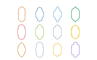 Set di linee in grassetto con design a cornice verticale islamica 12 - 16
