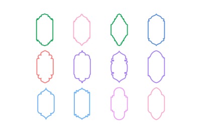 Diseño de marco vertical islámico Conjunto de líneas en negrita 12 - 5