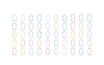 Conjunto de linhas em negrito com design de moldura vertical islâmica 50 - 1