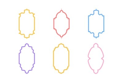 Set di linee in grassetto con design a cornice verticale islamica 6 - 11