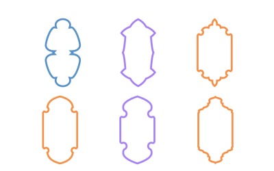 Conjunto de linhas em negrito com design de moldura vertical islâmica 6 - 12
