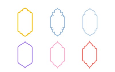 Islámský design vertikálního rámu Sada tučných linek 6 - 14