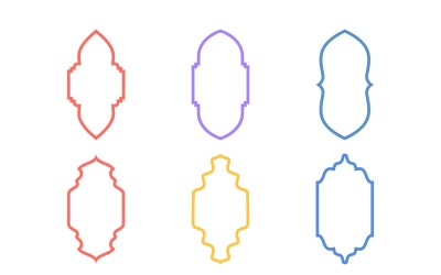 Ensemble de lignes audacieuses de conception de cadre vertical islamique 6 à 16