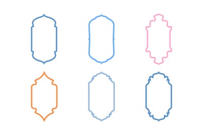 Islamic Vertical Frame Design Bold Line Set 6 - 18
