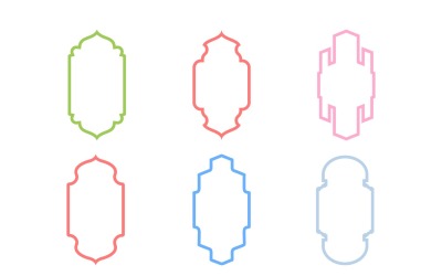 Set di linee in grassetto con design a cornice verticale islamica 6 - 1