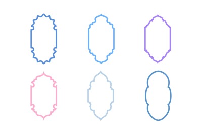 Islamic Vertical Frame Design Bold Line Set 6 - 24