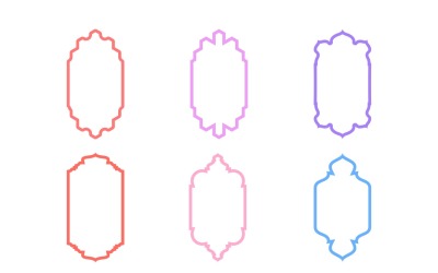 Conjunto de linhas em negrito com design de moldura vertical islâmica 6 - 26