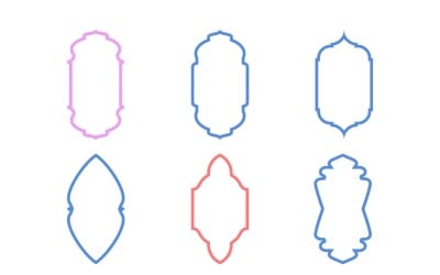 Conjunto de linhas em negrito com design de moldura vertical islâmica 6 - 2