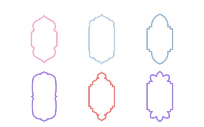 Diseño de marco vertical islámico Conjunto de líneas en negrita 6 - 34