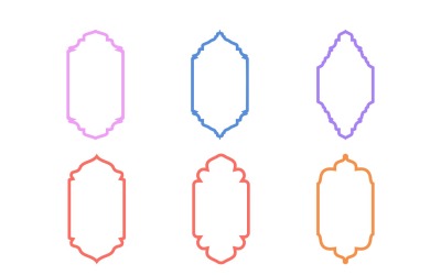 Islamic Vertical Frame Design Bold Line Set 6 - 5