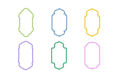 Conjunto de linhas em negrito com design de moldura vertical islâmica 6 - 7