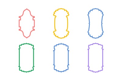 Set di linee in grassetto con design a cornice verticale islamica 6 - 9