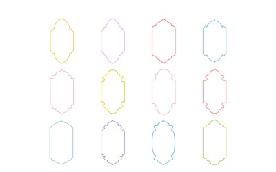 Conjunto de linhas finas de design de moldura vertical islâmica 12 - 13
