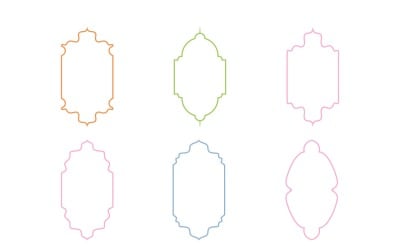 Conjunto de linhas finas de design de moldura vertical islâmica 6 - 11