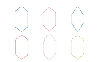 Islamic Vertical Frame Design Thin Line Set 6 - 13