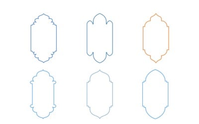 Conjunto de linhas finas de design de moldura vertical islâmica 6 - 14