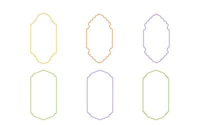 Conjunto de linhas finas de design de moldura vertical islâmica 6 - 17
