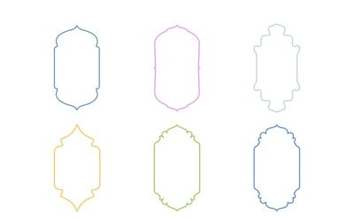 Conjunto de linhas finas de design de moldura vertical islâmica 6 - 18