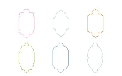 Diseño de marco vertical islámico Conjunto de líneas delgadas 6 - 19