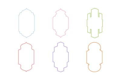 Islamic Vertical Frame Design Thin Line Set 6 - 1