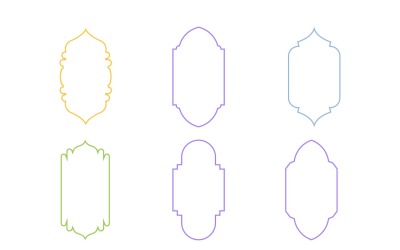 Diseño de marco vertical islámico Conjunto de líneas delgadas 6 - 21