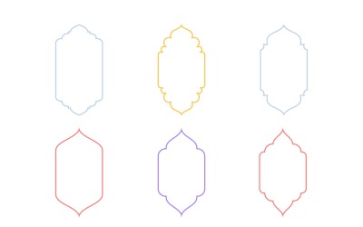 Islámský design vertikálního rámu s tenkými liniemi, sada 6 - 22