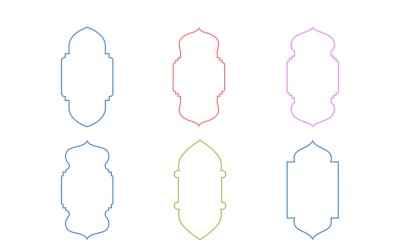 Islámský design vertikálního rámu s tenkými liniemi, sada 6 - 25