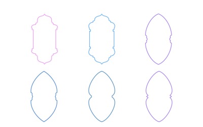 Conjunto de linhas finas de design de moldura vertical islâmica 6 - 27