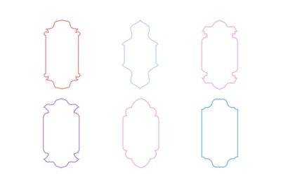 Islamisk vertikal ramdesign tunn linjeuppsättning 6 - 28