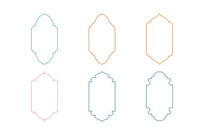 Conjunto de linhas finas de design de moldura vertical islâmica 6 - 29