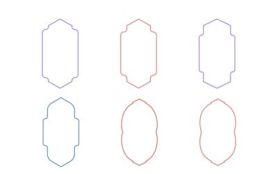 Conjunto de linhas finas de design de moldura vertical islâmica 6 - 31