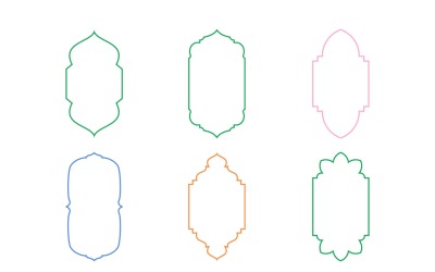 Diseño de marco vertical islámico Conjunto de líneas delgadas 6 - 34